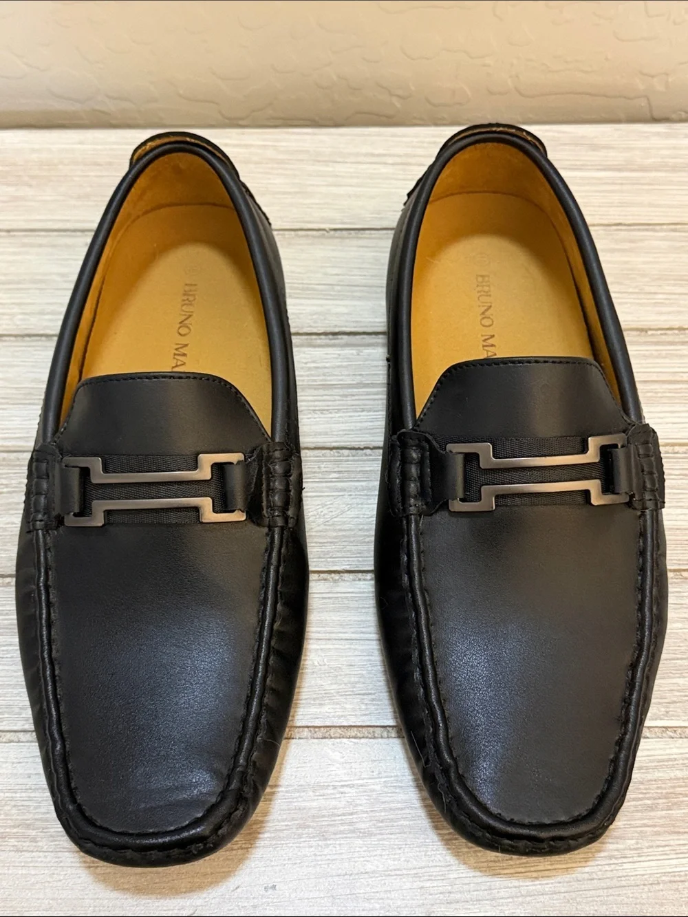 Bruno Marc HUGH-01 Mens 10 Black Horsebit Driving Loafers Classic Slip On Shoes